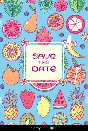 vector save the date invitation template concept Stock Vector