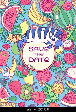 vector save the date invitation template concept Stock Vector
