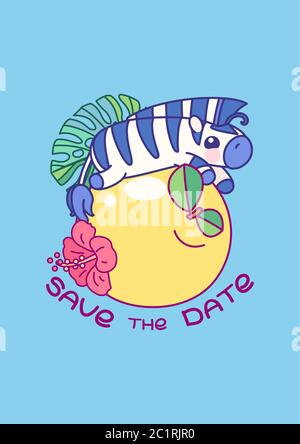 vector save the date invitation template concept Stock Vector