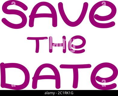 vector Save the date clip art. Handwritten text Stock Vector