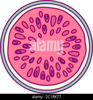 vector template round fruit. print for disposable tableware Stock Vector