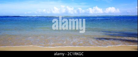 Caribbean sea and blue clouds sky. Travel background. Stock Photo