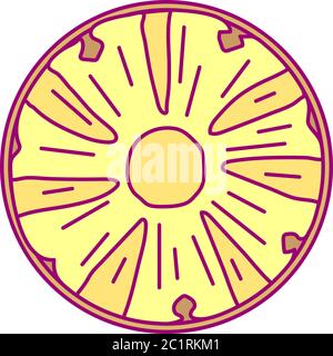 vector template round fruit. print for disposable tableware Stock Vector