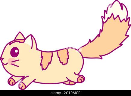 vector cute cartoon little cat. cartoon character Stock Vector