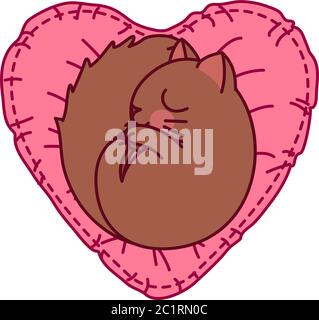 vector cute cartoon little cat. cartoon character Stock Vector