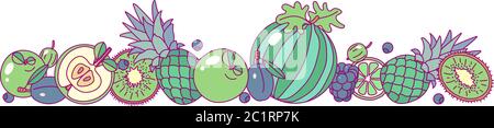 vector fruit panorama border frame clip art Stock Vector