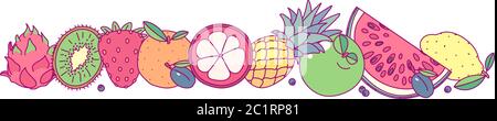 vector fruit panorama border frame clip art Stock Vector
