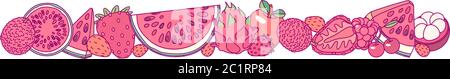 vector fruit panorama border frame clip art Stock Vector