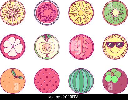 vector template cute round set. print for disposable tableware Stock Vector