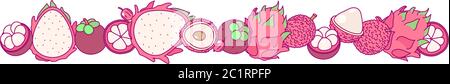 vector fruit panorama border frame clip art Stock Vector