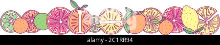 vector fruit panorama border frame clip art Stock Vector