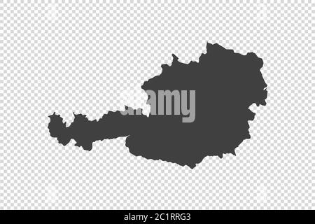 Austria map with gray tone on  png or transparent  background,illustration,textured , Symbols of Austria, vector illustration Stock Vector