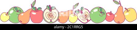 vector fruit panorama border frame clip art Stock Vector