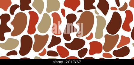 Color spots, seamless random pattern with organic shapes. Abstract stones on white background. Vector illustration Stock Vector