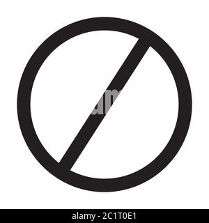 Black Do Not Prohibited Not Allowed No Parking Sign Icon. Black Illustration Isolated on a White Background. EPS Vector Stock Vector