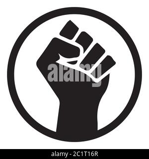 Black Lives Matter. Black and white illustration depicting BLM Fist in Circle. EPS Vector Stock Vector