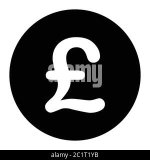 GBP Great Britain Pound Sterling Symbol. Black Illustration Isolated on a White Background. EPS Vector Stock Vector