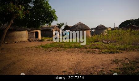 Traditional Ewe people village , Tatale region , Togo Stock Photo