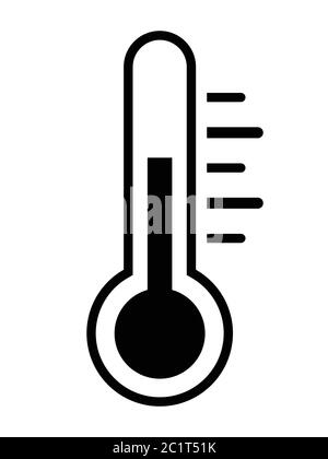 Thermometer Temperature Icon. Black Illustration Isolated on a White Background. EPS Vector Stock Vector