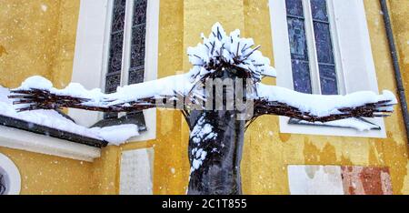 Jesus Crown of Thorns and Cross on Sand. Vintage Retro Style