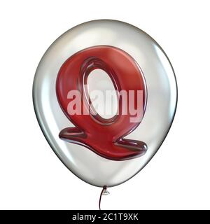 Letter Q in transparent balloon 3D Stock Photo