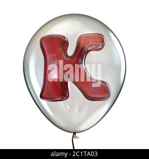 Letter K in transparent balloon 3D Stock Photo