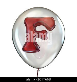 Letter F in transparent balloon 3D Stock Photo