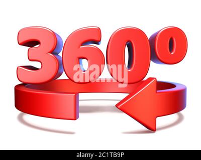 360 degrees view horizontal arrow 3D Stock Photo