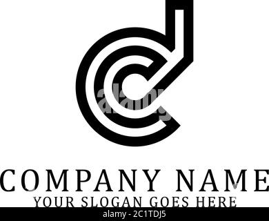 DC logo designs, creative circle logo template inspiration Stock Vector