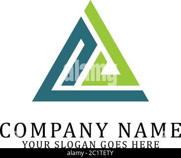 Pd logo designs, P and D triangle logo VECTOR Stock Vector