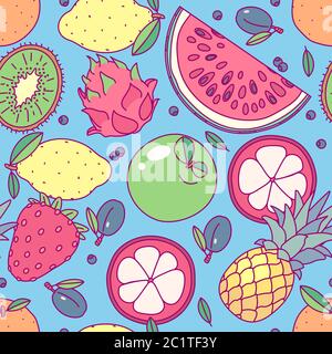 vector tropical food seamless pattern clip art Stock Vector