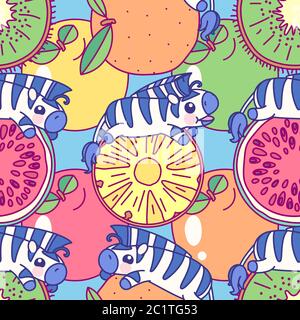 vector tropical food seamless pattern clip art Stock Vector