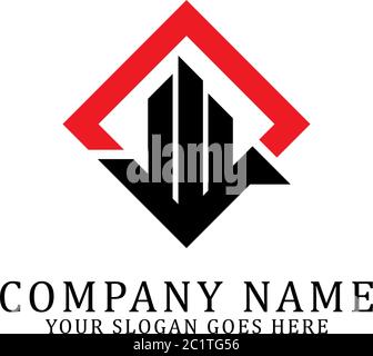 Creative real estate logo design Vector, square logo inspiration Stock Vector