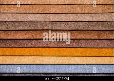 Abstract volumetric background textile multicolored stripes of furniture upholstery patterns. Home comfort concept Stock Photo