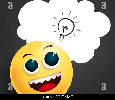 Smiling bright emoticon vector concept illustration of smiling emoji