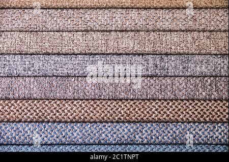 Abstract volumetric background textile multicolored stripes of furniture upholstery patterns. Home comfort concept Stock Photo