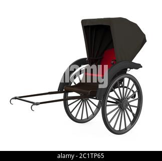 Antique Rickshaw Isolated Stock Photo