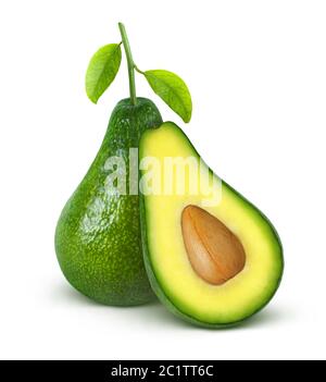 Avocado isolated on white background with clipping path Stock Photo