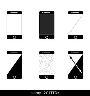 Collection of icons mobile phones. stock.on a white background Stock Vector