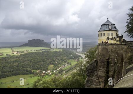 old fortress fortification Koenigstein in Saxon Switzerland, Germany Stock Photo