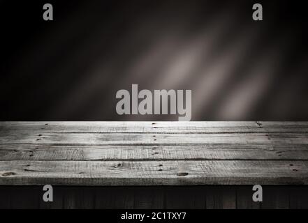 Dark wood table, wooden perspective background Stock Photo