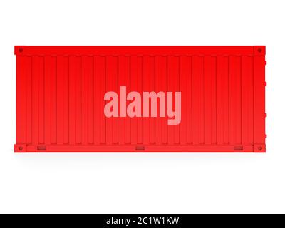 Ship cargo container side view with cardboard boxes 3D illustration ...