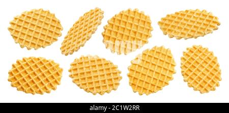 Belgian waffles isolated on white background Stock Photo