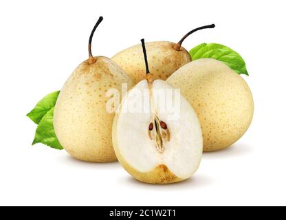 Chinese pears isolated on white background Stock Photo