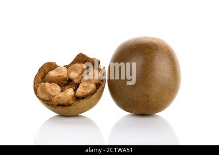 Luo Han Guo aka Monk fruit isolated. Stock Photo