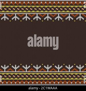 seamless knitted ornament Stock Vector