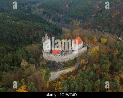 Castle Kokorin in Czech Republic - aerial view Stock Photo