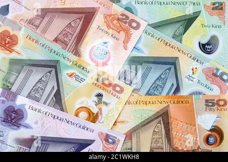 Money from Papua New Guinea a background Stock Photo