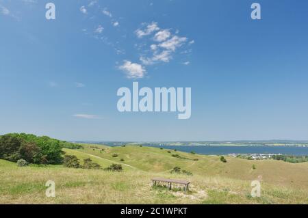 Panoramic View: 'Zickersche Berge', viewing direction 'Hagensche Wiek' and 'Reddevitzer HÃ¶ft', peninsula MÃ¶nchgut, Island of RÃ¼gen, Germany, West Europe Stock Photo