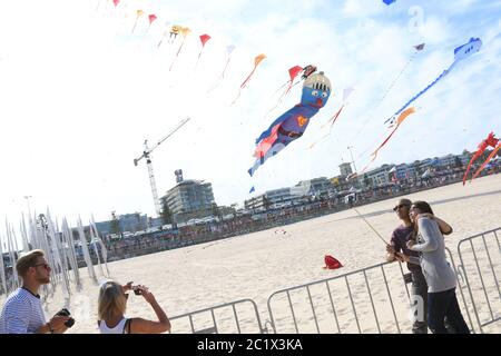 Australia’s largest kite flying festival, the ‘Festival of the Winds’ was held at Sydney’s iconic Bondi Beach. Stock Photo